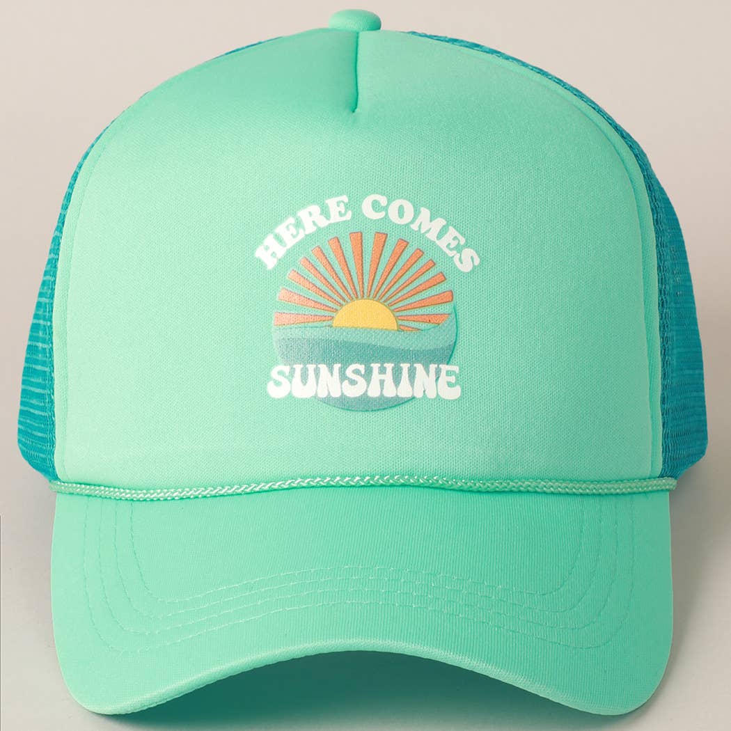 Sunshine Design Foam Trucker Hat: TURQ / ONE SIZE
