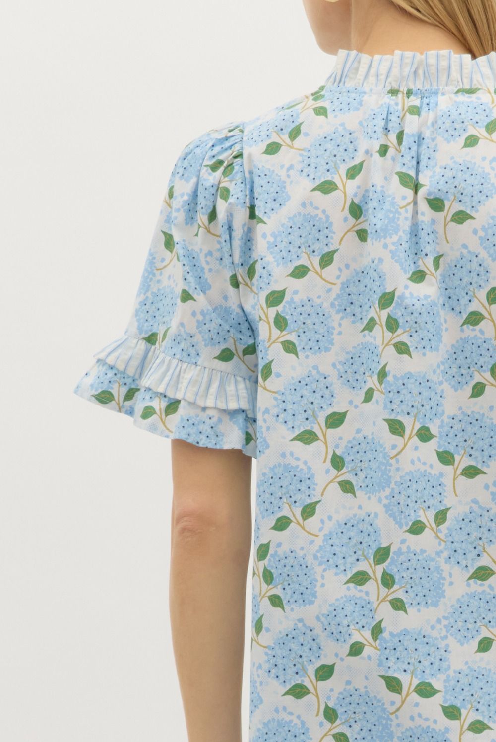 Hydrangeas and Stripes Top