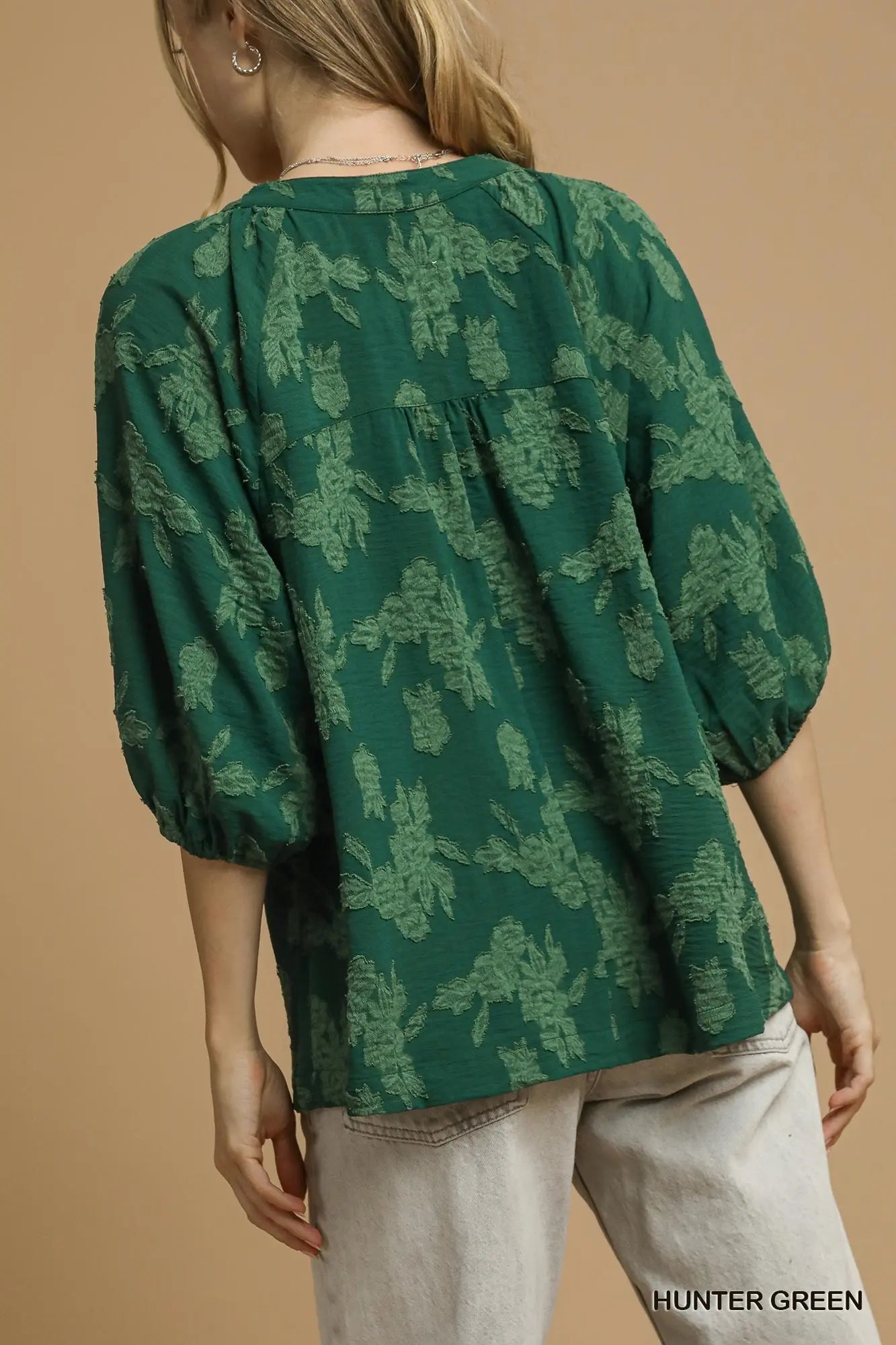 Ivy Green Floral Burnout Top