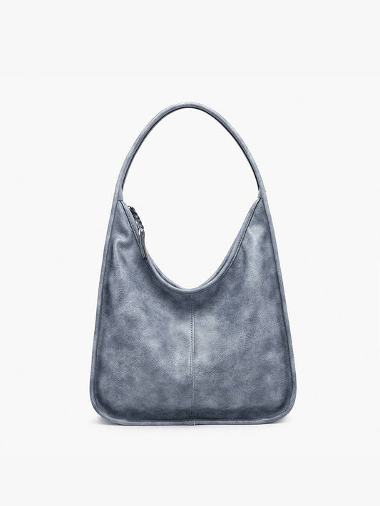 Joey Distressed Slouchy Hobo: Denim