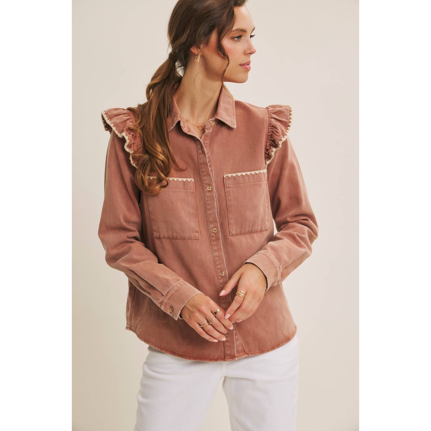 WESTERN STAPLE RUSTIC FLAIR MINERAL-WASHED TWILL SHACKET