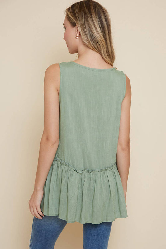 Sage Sleeveless Tunic Top