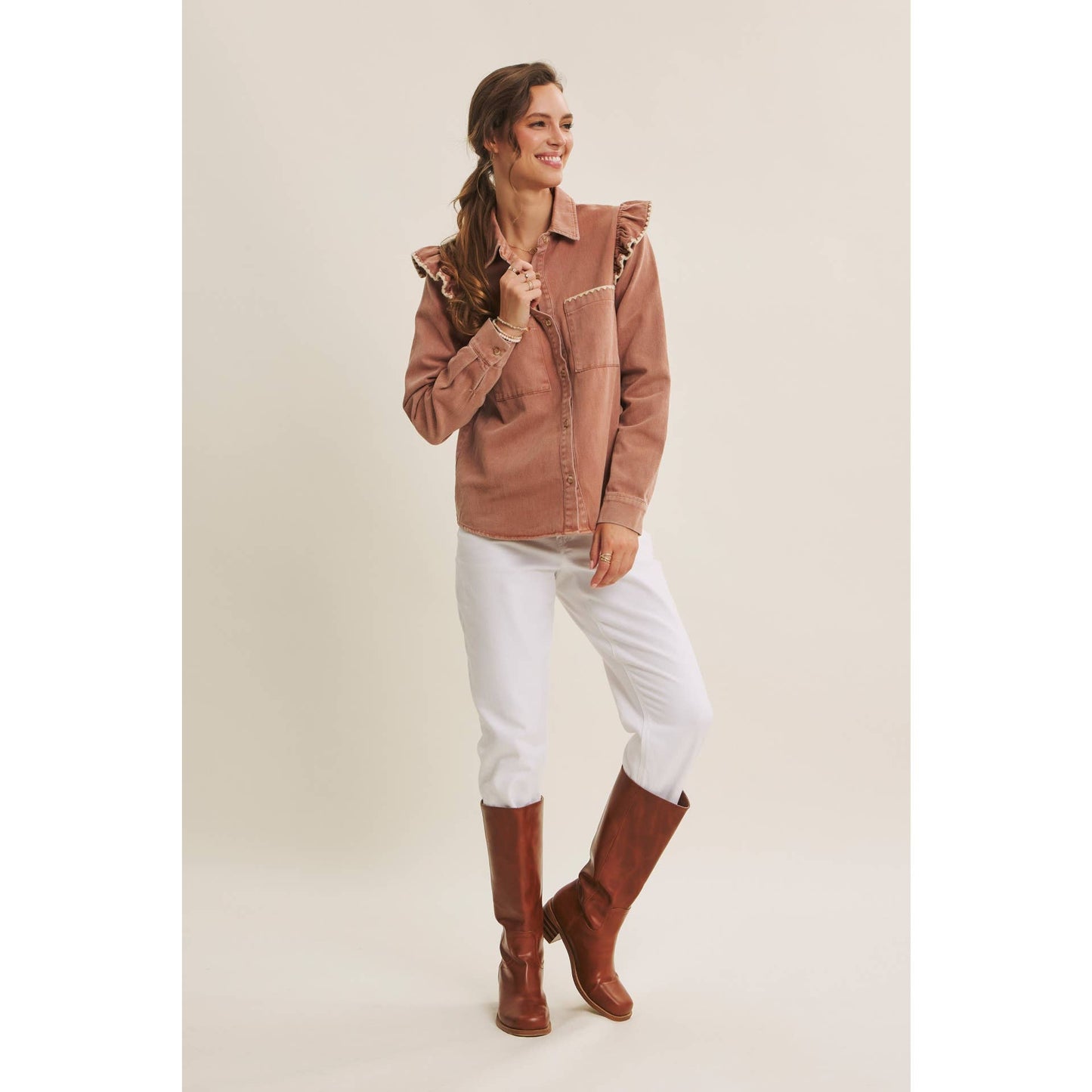 WESTERN STAPLE RUSTIC FLAIR MINERAL-WASHED TWILL SHACKET