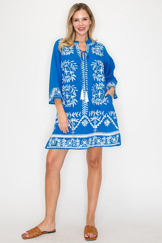Mykonos Blue Short Dress or Cover Up