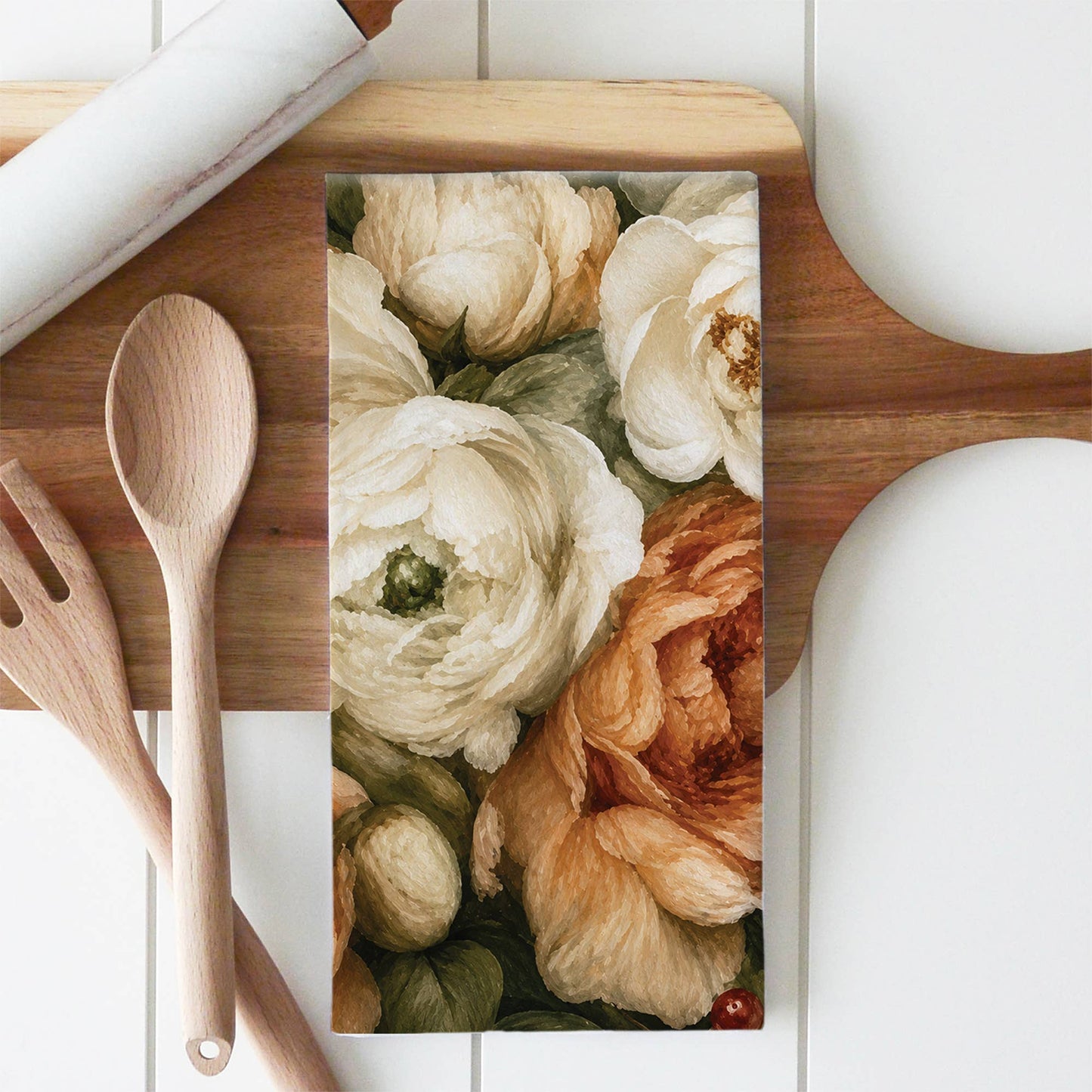 Fall Florals Tea Towel