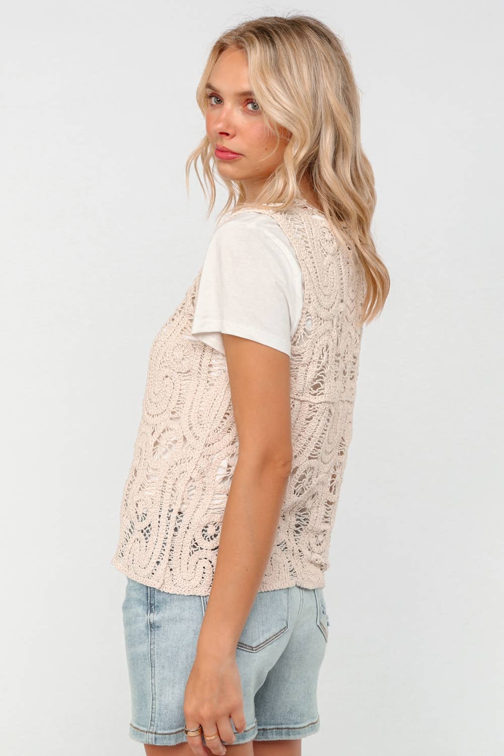 BUTTON DOWN PAISLEY CROCHET VEST