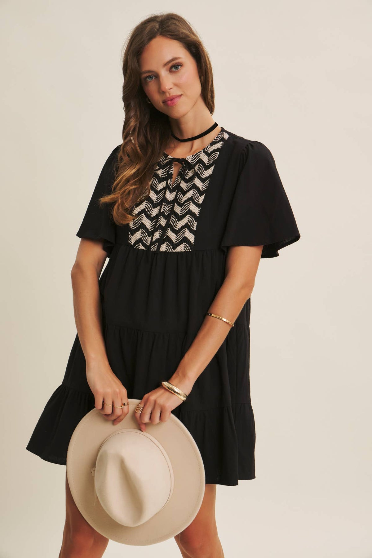 Vintage Crochet Tiered Cotton Babydoll Dress
