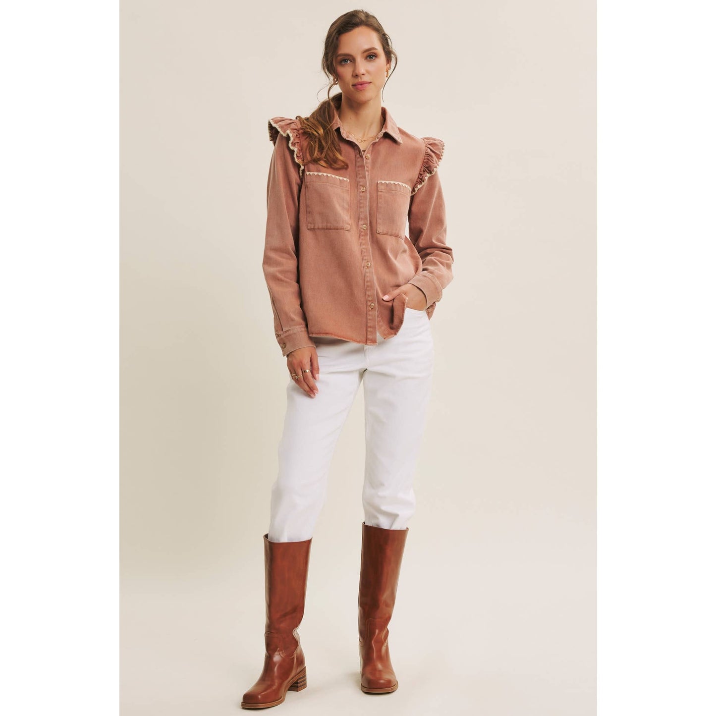 WESTERN STAPLE RUSTIC FLAIR MINERAL-WASHED TWILL SHACKET