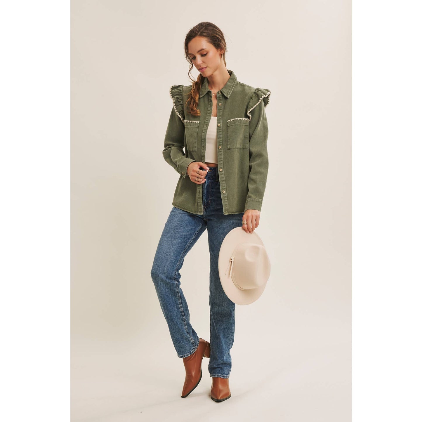 WESTERN STAPLE RUSTIC FLAIR MINERAL-WASHED TWILL SHACKET