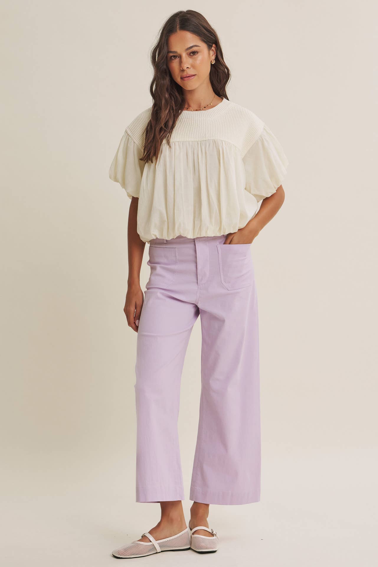 SEASONLESS STRETCHY COTTON LINEN ANKLE PANTS WITH POCKETS