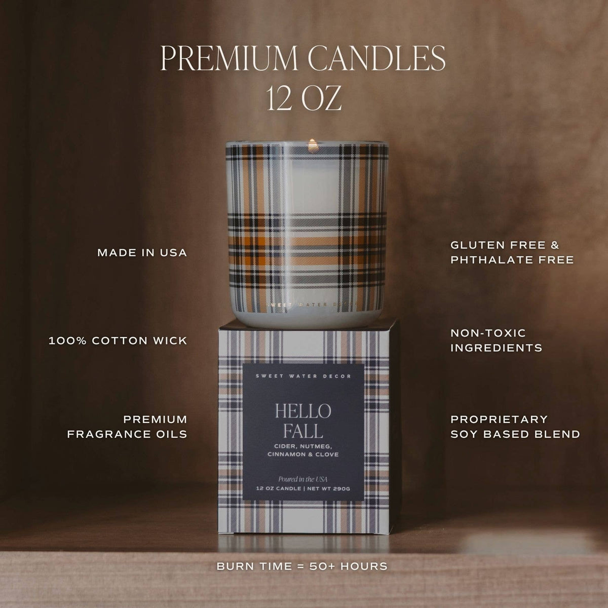 *NEW* Fall Leaves 12 oz Boxed Soy Candle - Fall Decor, Gifts