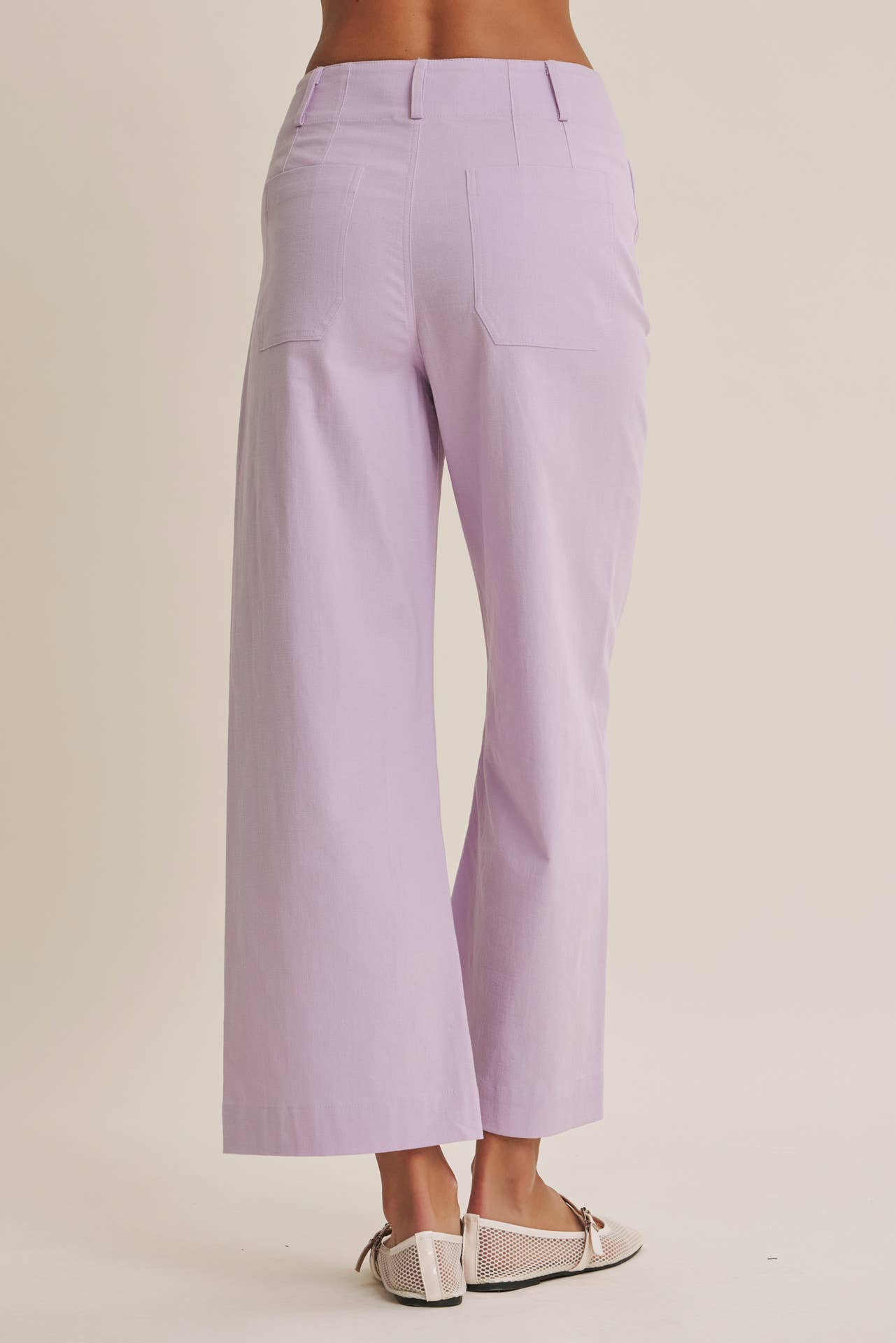 SEASONLESS STRETCHY COTTON LINEN ANKLE PANTS WITH POCKETS