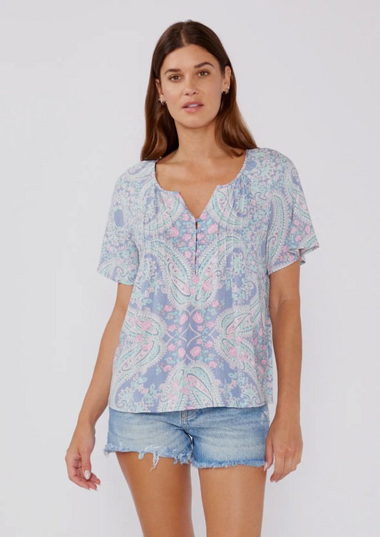 Periwinkle Paisley Top