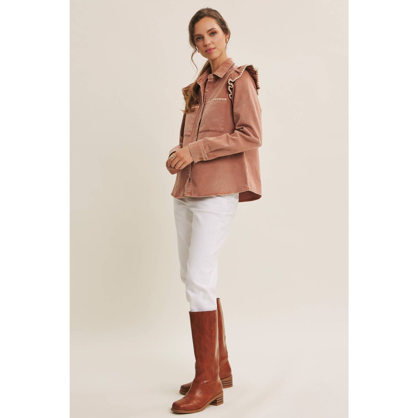 WESTERN STAPLE RUSTIC FLAIR MINERAL-WASHED TWILL SHACKET