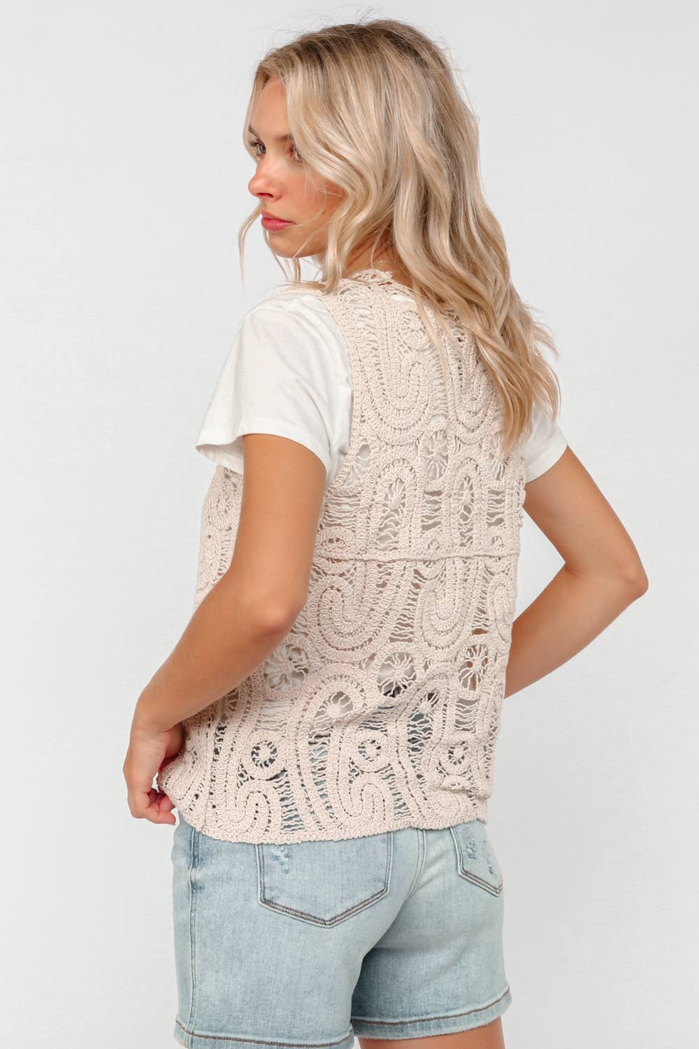 BUTTON DOWN PAISLEY CROCHET VEST