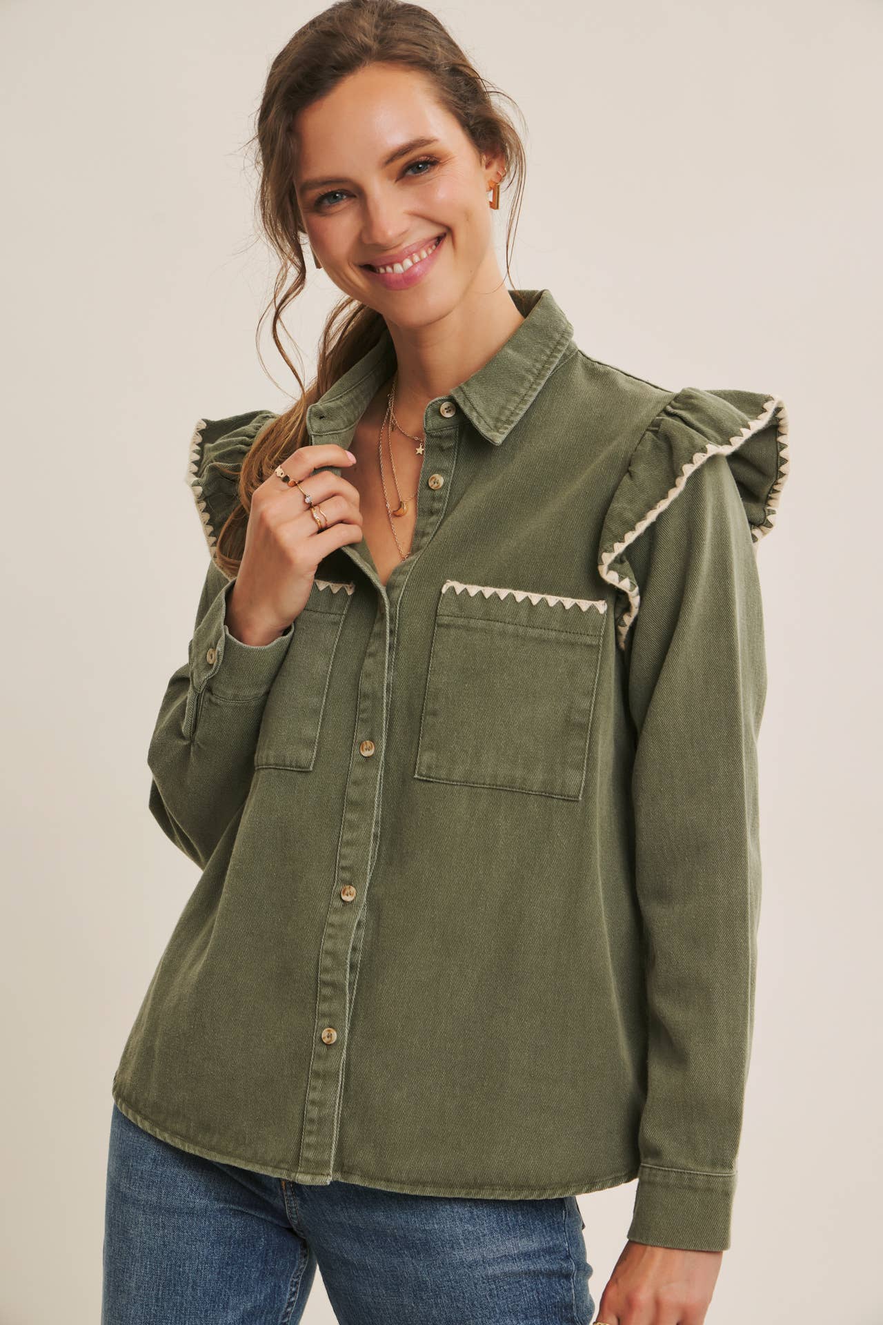 WESTERN STAPLE RUSTIC FLAIR MINERAL-WASHED TWILL SHACKET