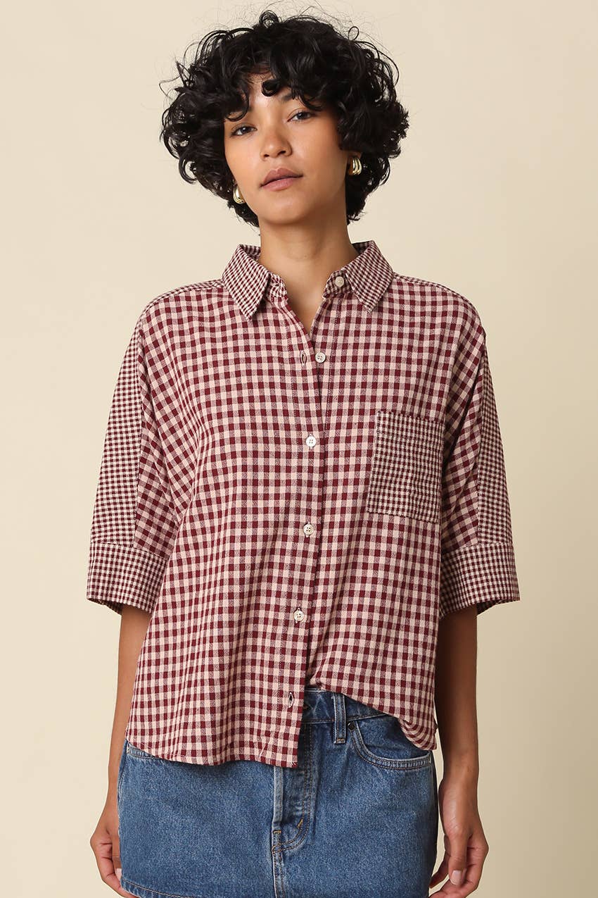 Brielle Gingham Short Sleeve Shirt