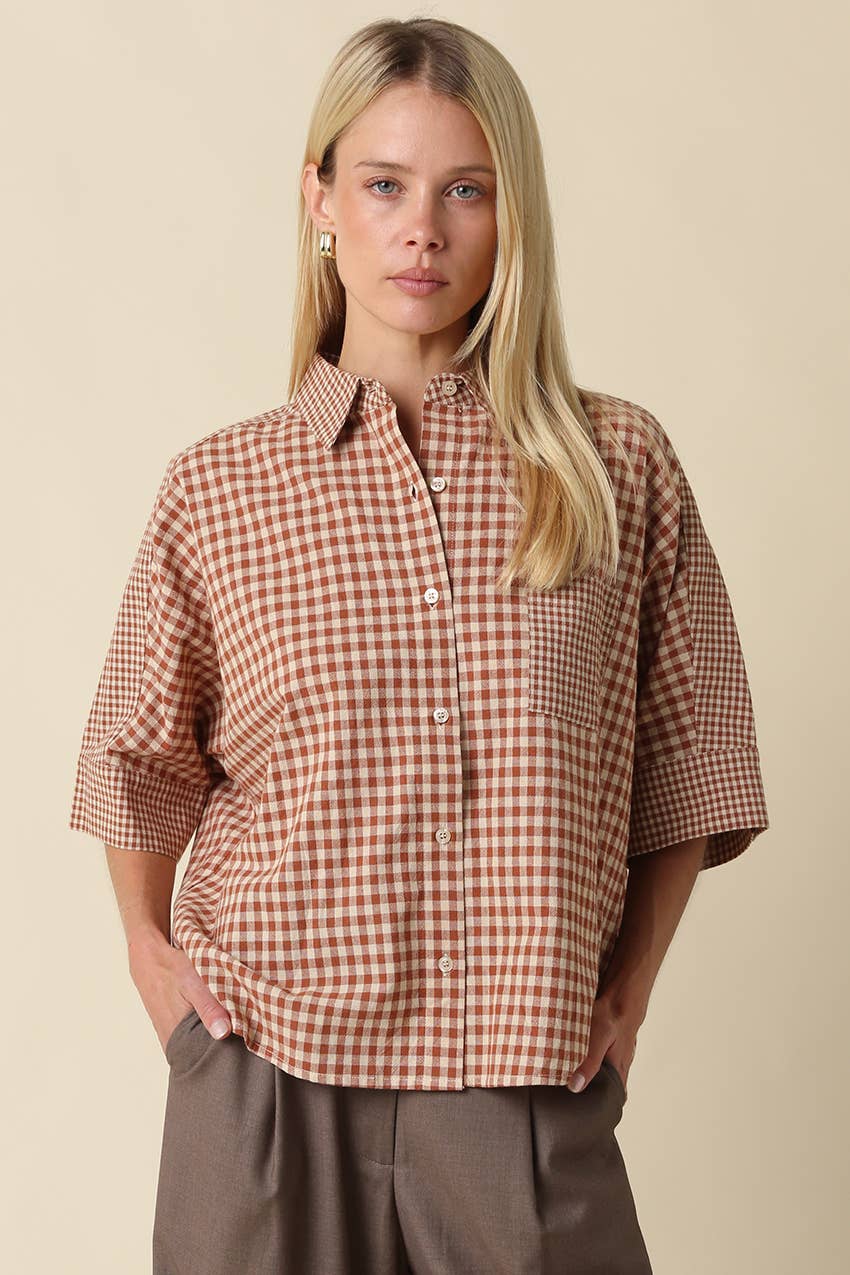 Brielle Gingham Short Sleeve Shirt