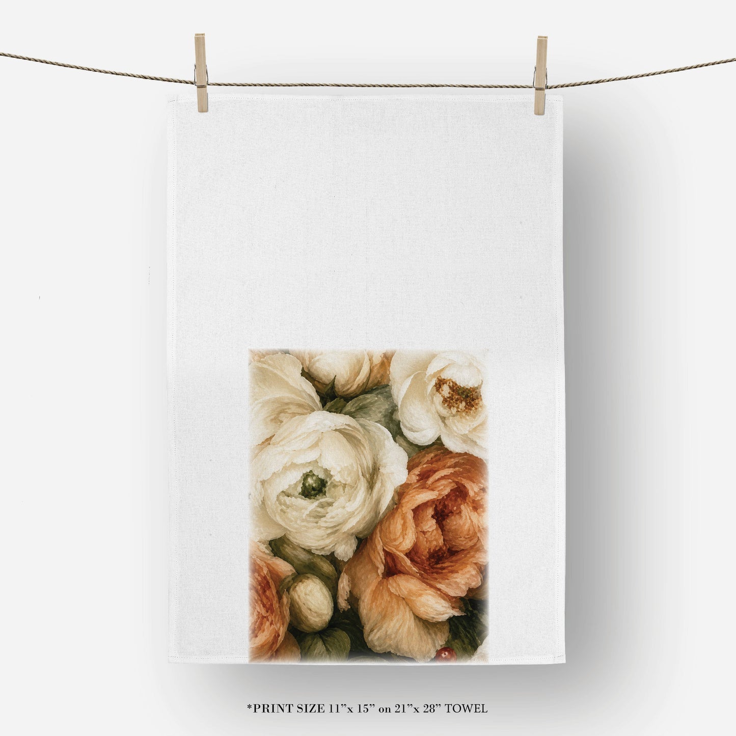 Fall Florals Tea Towel