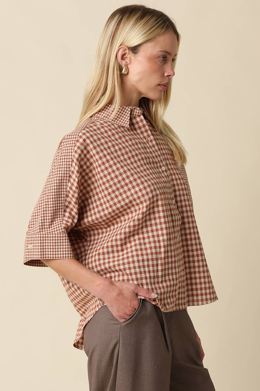 Brielle Gingham Short Sleeve Shirt
