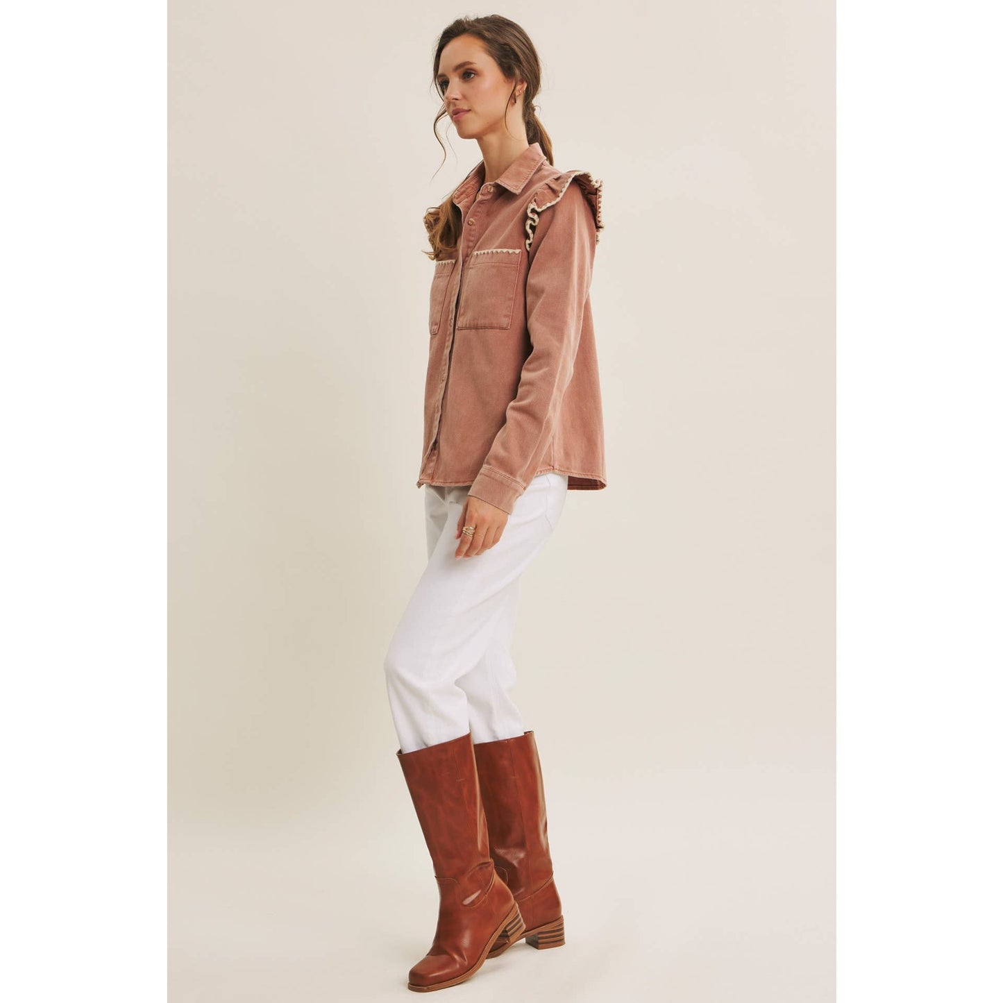WESTERN STAPLE RUSTIC FLAIR MINERAL-WASHED TWILL SHACKET