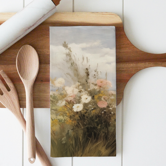 Wildflower Tea Towel: Natural