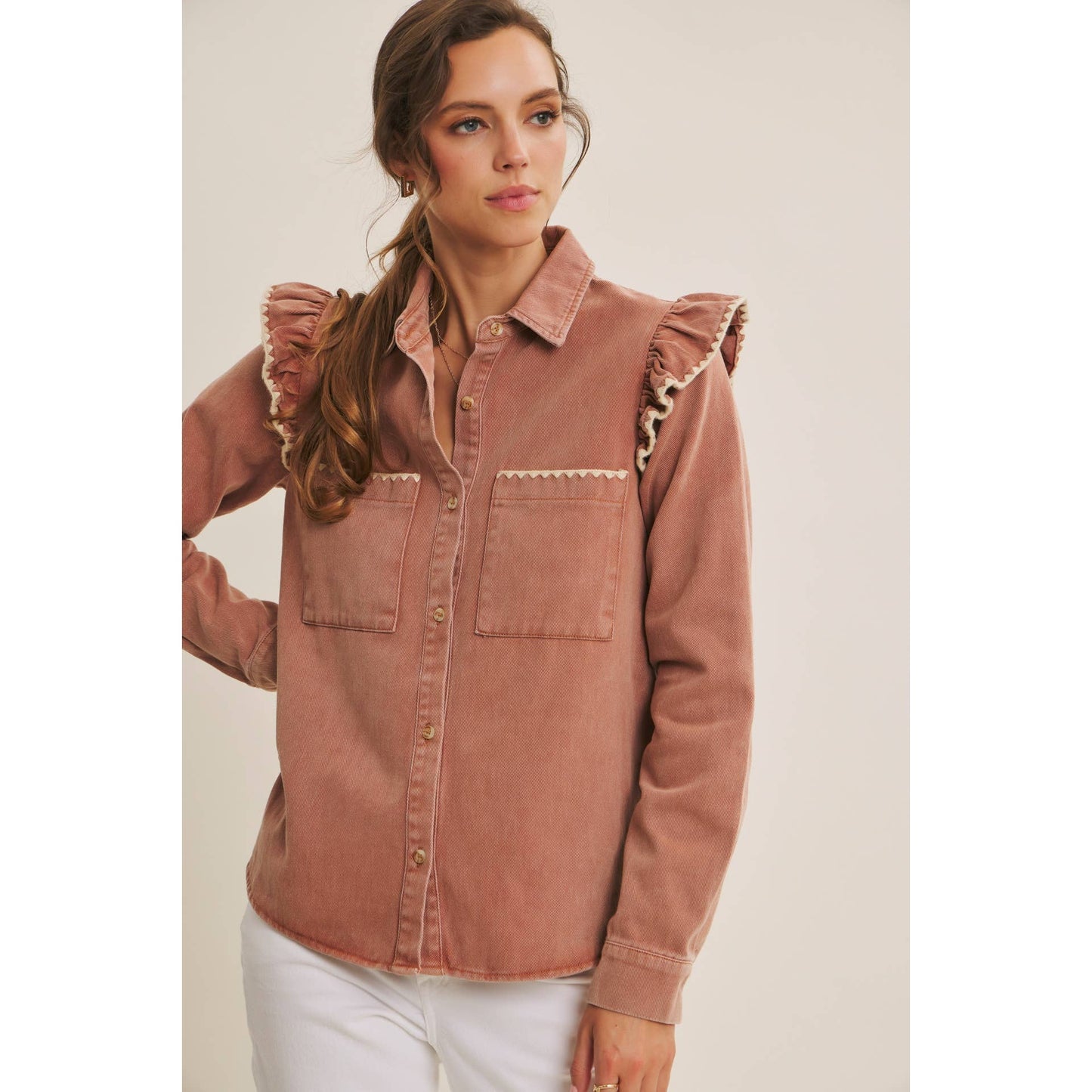 WESTERN STAPLE RUSTIC FLAIR MINERAL-WASHED TWILL SHACKET