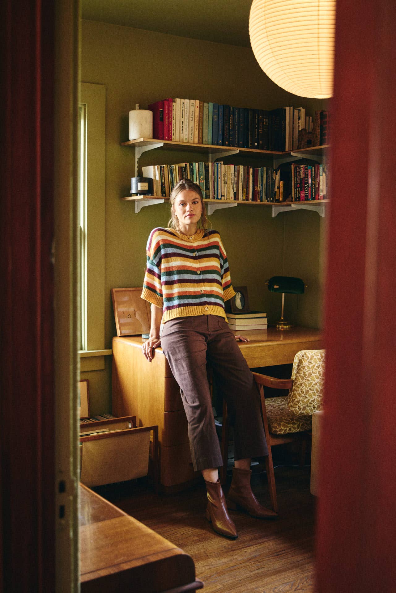 SEASONLESS STRETCHY COTTON LINEN ANKLE PANTS WITH POCKETS