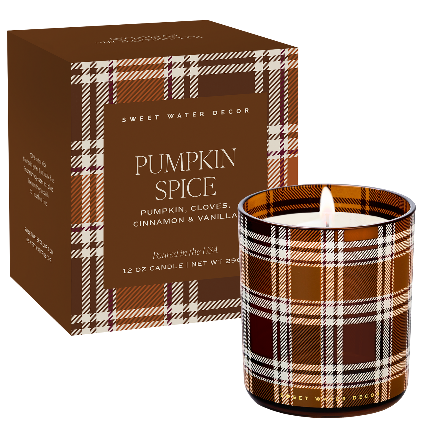 Pumpkin Spice Soy Candle - Boxed Tinted Glass Jar - 12 oz