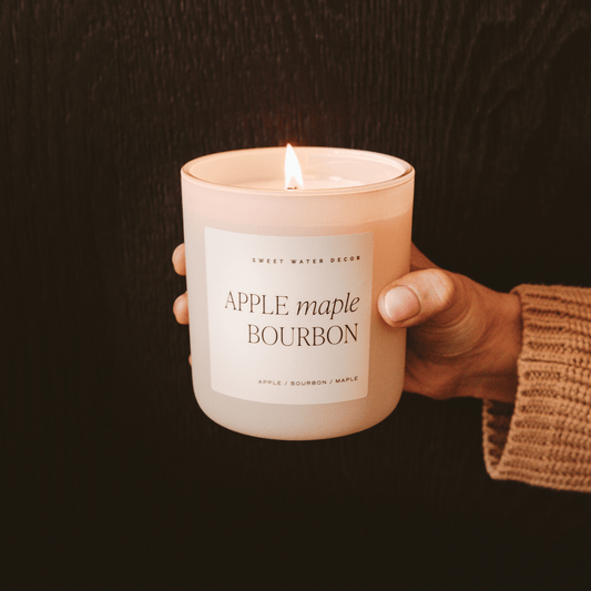 Apple Maple Bourbon Soy Candle - Tan Matte Jar - 15 oz (Sunday Brunch)