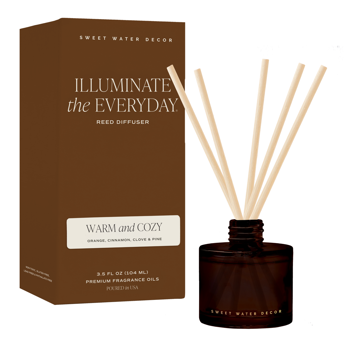 Warm and Cozy Amber Tinted Glass Jar Reed Diffuser