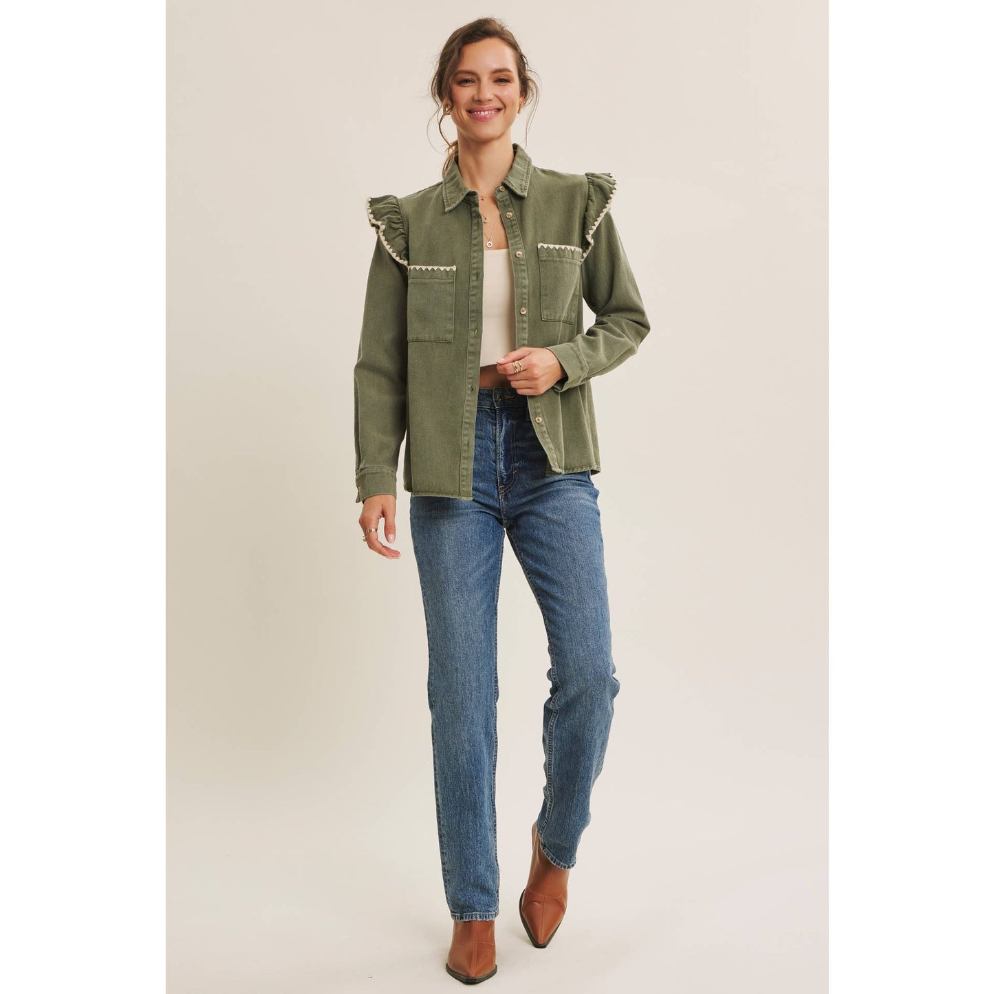WESTERN STAPLE RUSTIC FLAIR MINERAL-WASHED TWILL SHACKET