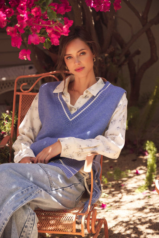 SOFT BREEZE FLORAL COTTON GAUZE RELAXED FIT SHIRT