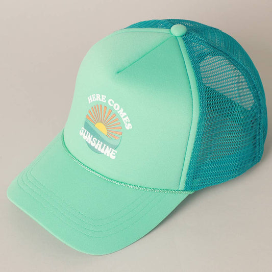 Sunshine Design Foam Trucker Hat: TURQ / ONE SIZE