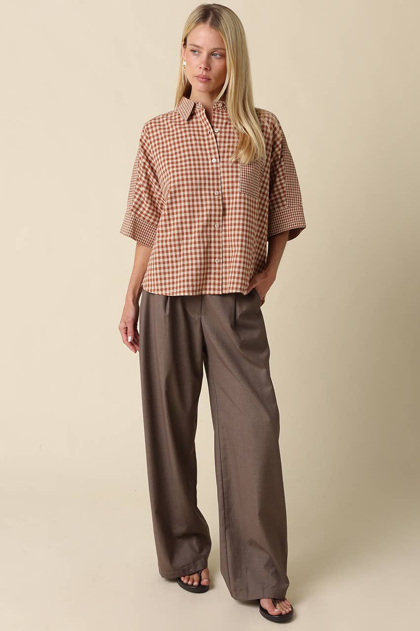 Brielle Gingham Short Sleeve Shirt