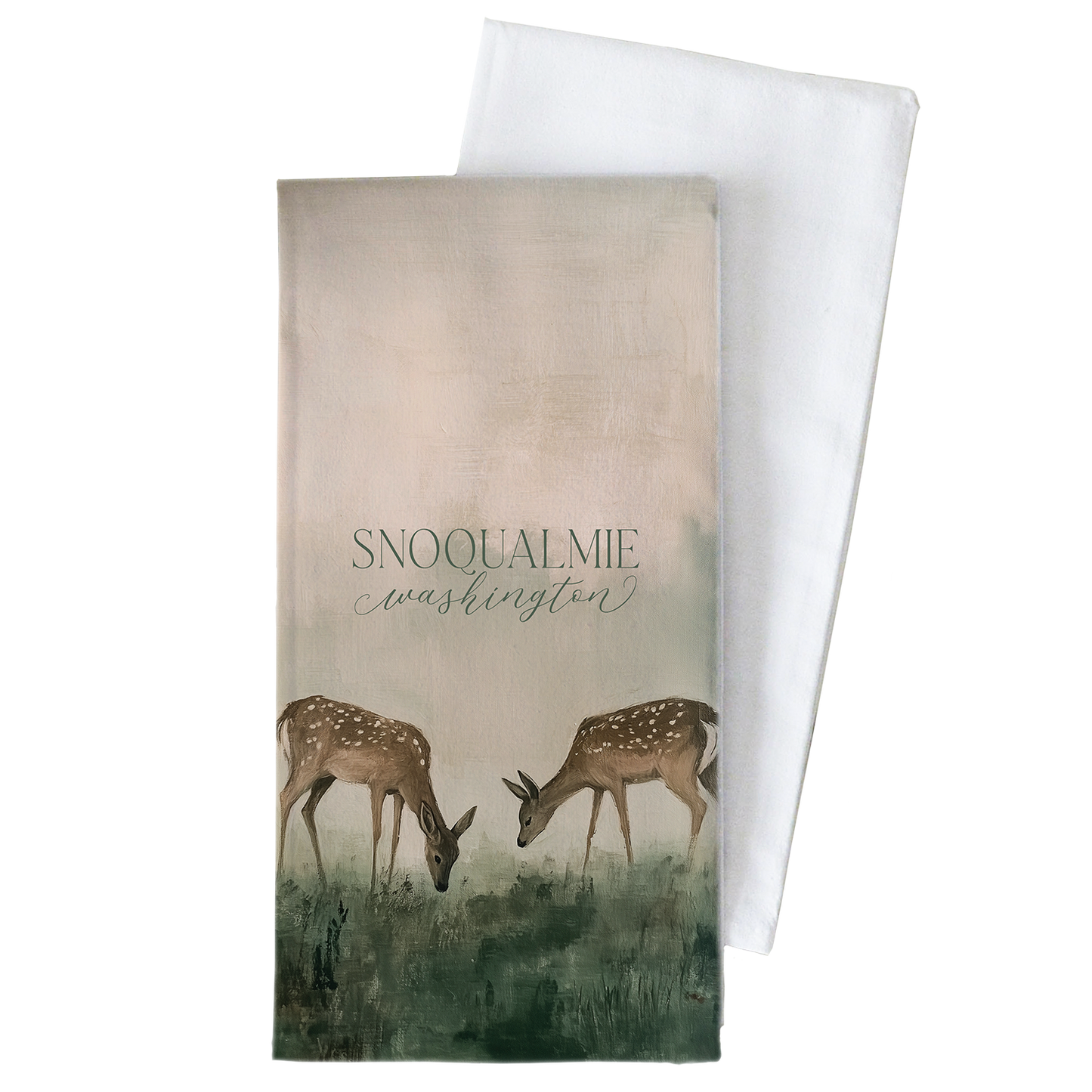 Custom Field of Deer Tea Towel