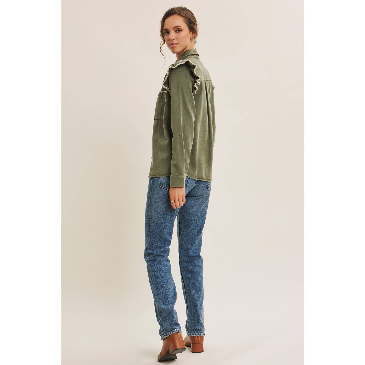 WESTERN STAPLE RUSTIC FLAIR MINERAL-WASHED TWILL SHACKET