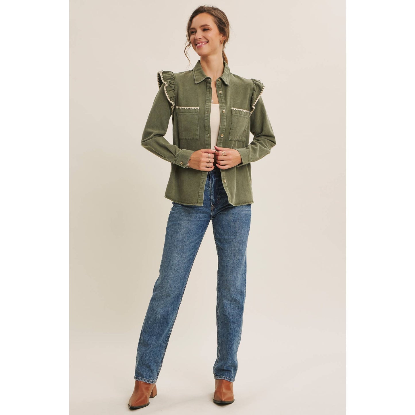 WESTERN STAPLE RUSTIC FLAIR MINERAL-WASHED TWILL SHACKET